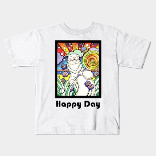 Cosmic Lollipop Ferret - Happy Day - Black Outlined Version Kids T-Shirt